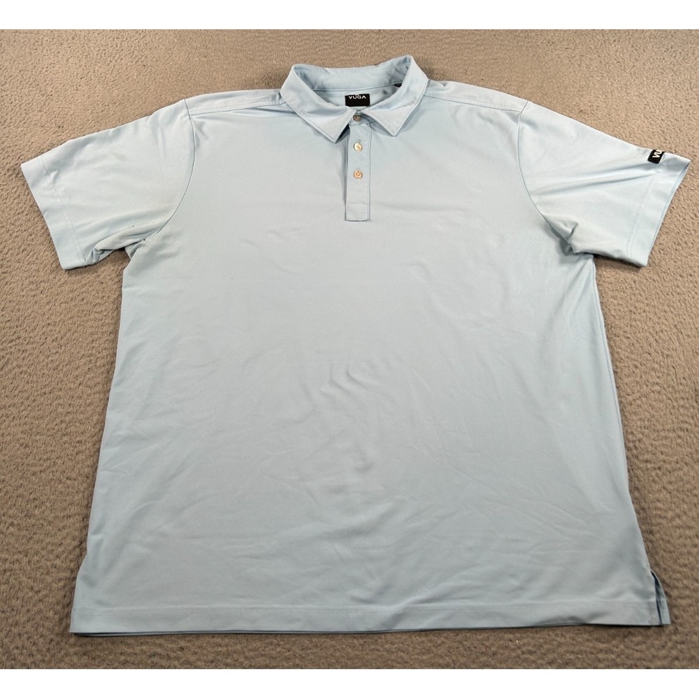Vuga‎ Polo Shirt Men's XL Blue Golf Performance Sports Preppy Summer Stretch